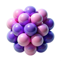 spectacular dramatic creative A cluster of translucent spheres, overlapping and intersecting, with a gradient color scheme from light pink to deep purple. Soft lighting crisp png