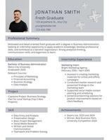 Intership Fresh Graduate Resume template