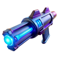 exquisite inspired A futuristic weapon, sleek design with glowing energy core, illuminated by blue and purple light, in a sci fi style png