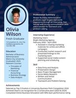 Fresh Graduate Intership Resume template