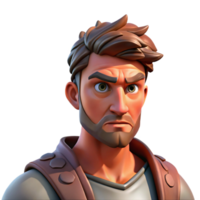 signature creative Portrait of a stoic warrior with battle scars and a determined gaze, lit by the harsh light of a desert sun, styled as a gritty realism painting authentic png