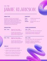 Pink Part Time Jobs Fresh Graduates Resume Template