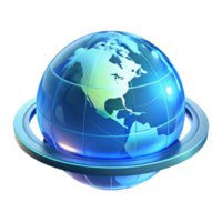 unforgettable tropical A holographic projection of the Earth, rotating slowly, illuminated by a soft, blue light, futuristic data visualization style perfect clarity png