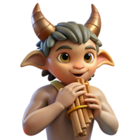 sought after contemporary A mischievous satyr playing a pan flute in a sun drenched forest glade. Warm, natural lighting, classical mythology style sharp png