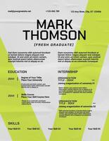 Black and Neon Green Color Internship  Fresh Graduates Resume Template