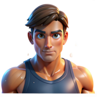 stunning distinctive Portrait of a determined athlete with sweat dripping from their brow, their muscles tense and powerful, lit by the bright stadium lights png