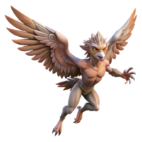 breathtaking minimalist A winged harpy swooping down from the sky, dynamic pose, fantasy art style exclusive png