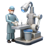 enchanting unparalleled A robotic surgeon performing a delicate operation, intricate instruments, sterile, bright lighting, photorealistic style png