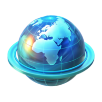 intense vibrant A holographic projection of the Earth, rotating slowly, illuminated by a soft, blue light, futuristic data visualization style gallery standard png