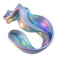 playful magnificent A flowing, ribbon like form, made of iridescent, shimmering material, with a soft, ethereal glow, in an Art Deco style high resolution png