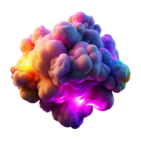 harmonious impressive A cloud of colorful smoke billowing and swirling, illuminated by neon lights, with a vibrant, psychedelic feel authentic png
