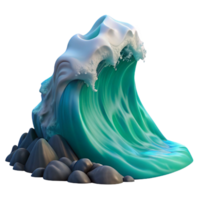 playful serene A roaring ocean wave crashing against a cliff, dramatic lighting, realistic style, dynamic movement, sharp png