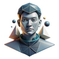 unforgettable elegant An abstract portrait composed of geometric shapes and lines, with a monochromatic color palette and a high contrast lighting setup sharp png