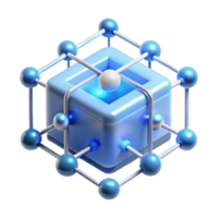 elegant nordic A quantum computer processing complex algorithms, represented by glowing lines and nodes, bathed in soft blue light, in an abstract, minimalist style sharp png