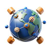picturesque energetic creative A network of interconnected satellites orbiting Earth, communication lines visible between them, infographic style handcrafted png