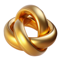 mesmerizing dreamy modern Interlocking rings of polished gold, reflecting a distorted environment, with realistic lighting, in an art deco style luxury png