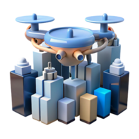 inspired abstract A drone delivering a package in a futuristic city, sleek design, daytime lighting, realistic style precision png