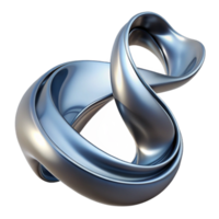 signature impressionist A flowing, ribbon like form made of liquid metal, with a chrome finish, twisting and turning in a dynamic pose. Studio lighting gallery standard png