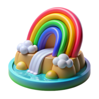 fascinating distinguished A rainbow arcing over a waterfall, vibrant and colorful, magical and whimsical style png