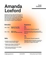 Simple Gradient Part Time Jobs Fresh Graduates Resume Template