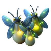 vibrant rustic A group of fireflies at night, bioluminescent light, magical and enchanting style masterfully captured png