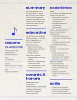Minimalist Fresh Graduate Resume for Scholarship template