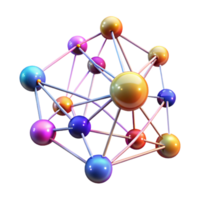 mysterious captivating A network of interconnected nodes and lines, pulsating with data flow, illuminated by a dynamic, multi colored light, data visualization style refined png