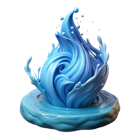 hypnotic avant garde A powerful elemental spirit made of swirling water, emerging from a waterfall, ethereal and flowing style studio quality png