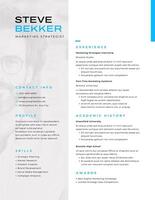 White Blue Simple Scholarship Resume template