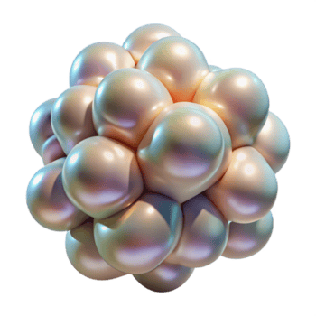 fascinante dinámica clásico un racimo de amorfo gotas con un nacarado brillo, morphing y pulsante con un interno ligero fuente. orgánico, resumen expresionista estilo Perfecto claridad png