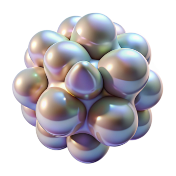 pittoresque traditionnel une grappe de amorphe blobs avec une nacré éclat, morphing et palpitant avec un interne lumière source. BIO, abstrait expressionniste style artisan png