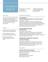 Internship Fresh Graduates HR Resume template