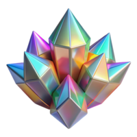 exquisite dramatic tropical A cluster of crystalline structures, refracting light in a spectrum of rainbow colors, with a sharp, geometric aesthetic precision png