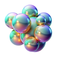 picturesque nostalgic surreal A cluster of iridescent bubbles, floating in zero gravity, with soft, ambient lighting, in a surrealist style artisan png