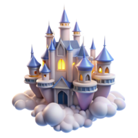stunning remarkable A floating castle in the clouds, intricate spires, glowing windows, magical, dreamy, fantasy art, png