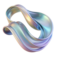 hypnotic quintessential A flowing, ribbon like form, made of iridescent, shimmering material, with a soft, ethereal glow, in an Art Deco style png