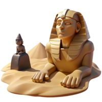 glorious peaceful retro A mysterious sphinx posing a riddle to a lone traveler in a desert landscape, harsh desert sunlight, in a symbolic surrealist style 4K png