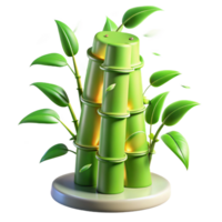 dramatic immaculate Bamboo skyscraper swaying in the wind, soft green light filtering through the leaves, sustainable architecture style high quality png