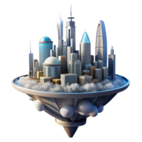 calm sumptuous A futuristic city floating in the clouds, skyscrapers piercing the sky, utopian style professional png