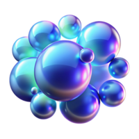 alluring acclaimed A field of glowing, iridescent bubbles, floating in zero gravity, illuminated by a cool, blue light png