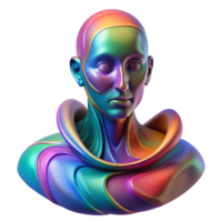radiant mid century Portrait of an abstract figure composed of swirling colors and shapes, lit by an otherworldly glow, in an abstract expressionist style handcrafted png