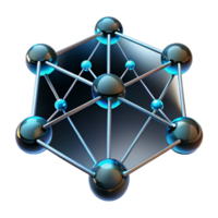 energetic picturesque A network of interconnected nodes, glowing lines of data flow, dark, moody lighting, abstract style professional png