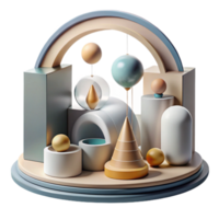elegant nordic A modern art museum with abstract sculptures, minimalist design, clean lines and geometric shapes, natural light, sophisticated atmosphere genuine png