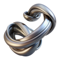 dramatic hypnotic A flowing, ribbon like form made of liquid metal, with a chrome finish, twisting and turning in a dynamic pose. Studio lighting detailed png