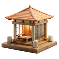signature contemporary A minimalist Japanese tea house, bamboo and wood, soft natural light, serene atmosphere, watercolor style, refined png