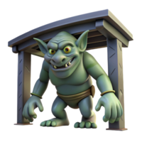 exquisite standout A fearsome troll lurking under a bridge, dark, shadowy lighting, Scandinavian folklore style png