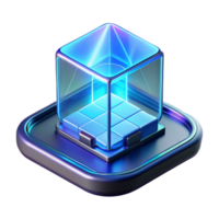 passionate captivating A close up of a holographic display, intricate 3D projections, cool blue lighting, futuristic style high quality png