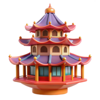 alluring nordic A floating pagoda, intricate details, vibrant colors, serene atmosphere, 4K png