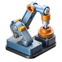 striking dramatic vintage A robotic arm assembling a complex electronic device, close up, factory lighting, industrial style sharp png