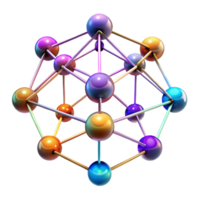 captivating exemplary A network of interconnected nodes, pulsing with data, glowing with various colors, in a dark, abstract style png